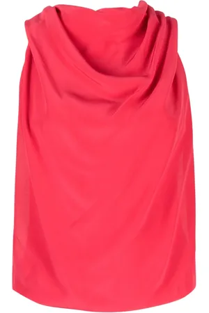 Lanvin Top de seda drapeado sin mangas