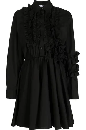 Msgm Vestido camisero de popelina con volantes