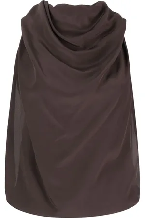 Lanvin Top de seda drapeado sin mangas