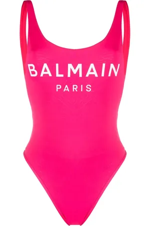 Balmain Traje de baño con logo estampado