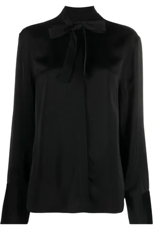 Jil Sander Blusa con efecto de satén y moño en el cuello