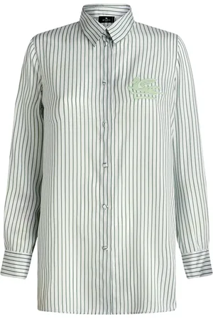 Etro Camisa con logo bordado y motivo de rayas