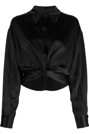 Cynthia Rowley Camisa de seda con diseño retorcido