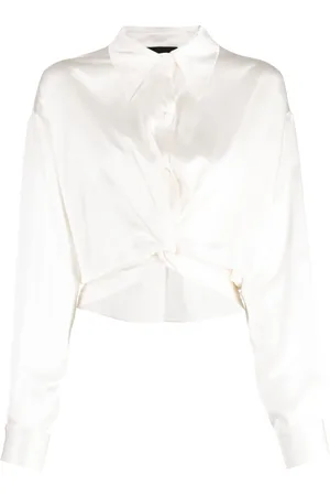 Cynthia Rowley Camisa de seda con diseño retorcido