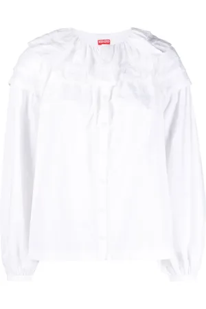 Kenzo Camisa manga larga con volantes en el cuello