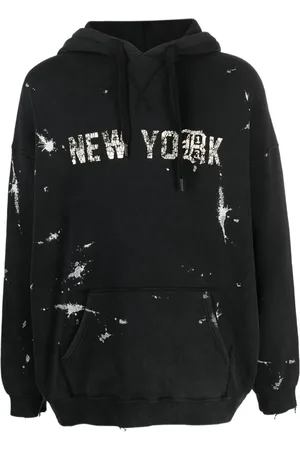 R13 Hoodie con efecto envejecido