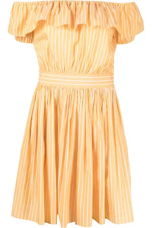 Miu Miu Vestido con volantes y hombros descubiertos