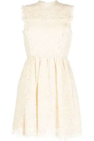 Miu Miu Vestido con detalle de encaje sin mangas