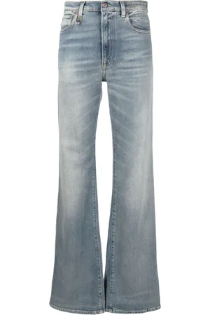 R13 Jeans anchos con tiro alto y efecto lavado