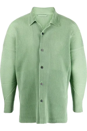 Issey Miyake Camisa plisada con botones