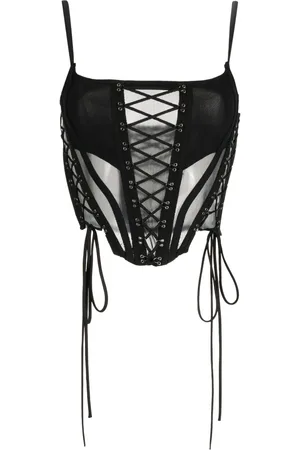 MONSE Top estilo bustier transparente con agujetas
