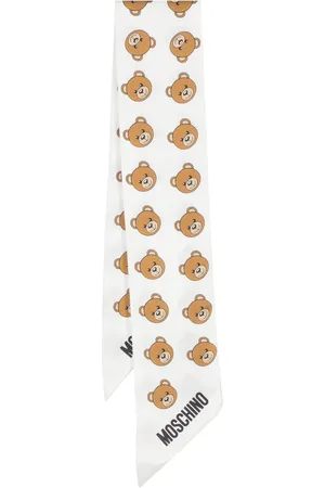 Moschino Mascada de seda con estampado Teddy Bear