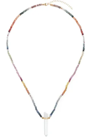 JIA JIA Collar Arizona en oro amarillo de 14kt con cristal y zafiro