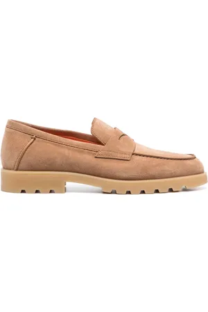 santoni Mocasines de gamuza con puntera de almendra