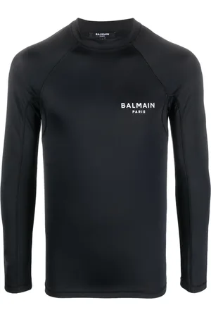 Balmain Playera manga larga con logo estampado