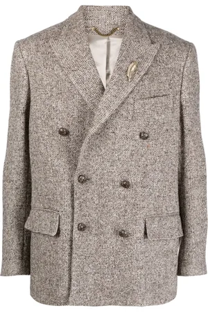 Golden Goose Blazer de tejido chevron con doble botonadura