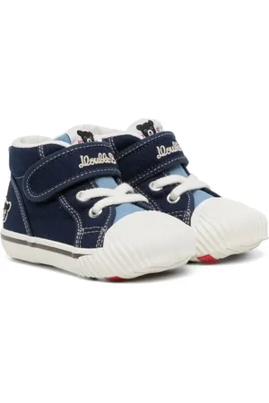 Miki House Zapatillas con logo bordado y tira autoadherente