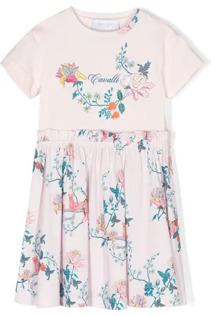 Roberto Cavalli Vestido a capas con estampado floral
