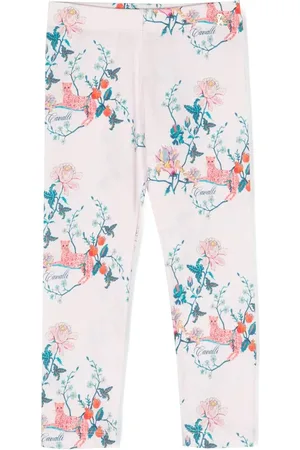 Roberto Cavalli Leggins con estampado de leopardo y floral