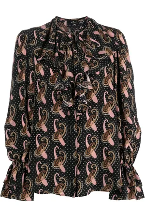Etro Blusa de seda con estampado de cachemira