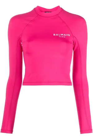 Balmain Top corto con logo estampado