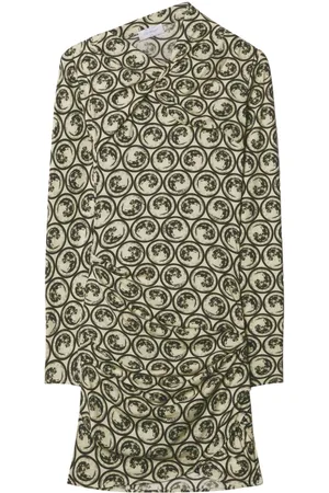 OFF-WHITE Vestido asimétrico con estampado Moon
