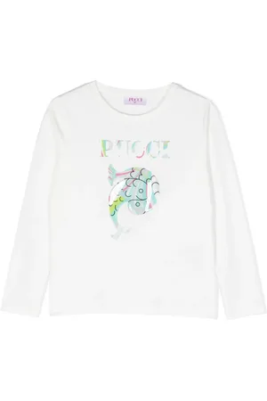 PUCCI Junior Playera manga larga con logo estampado