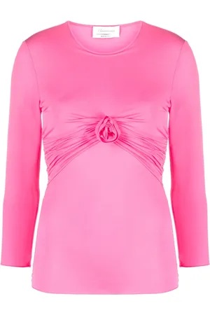 BLUMARINE Playera fruncida con aplique floral