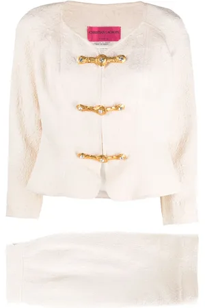 Christian Lacroix Traje de falda con botones de trenca 2009 pre-owned