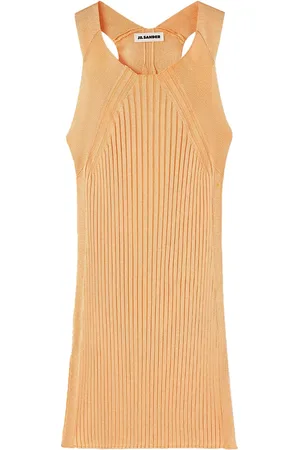 Jil Sander Top tejido de canalé sin mangas