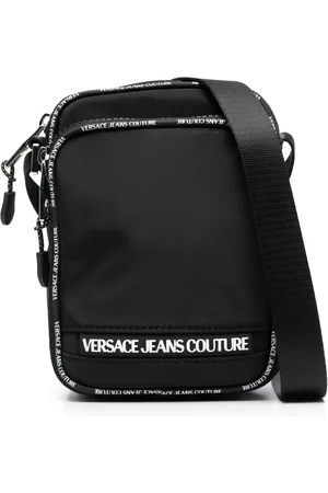 VERSACE Mochila tipo mensajero con franja del logo