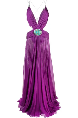 Roberto Cavalli Vestido de fiesta de seda con cuello en V