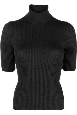 SEMICOUTURE Top tejido de canalé manga corta