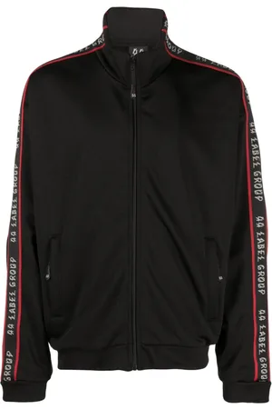 44 Label Group Chamarra bomber con franjas del logo y cuello de tortuga