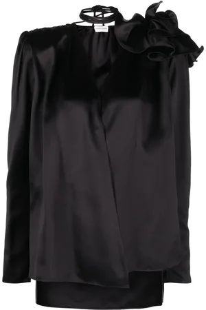 MAGDA BUTRYM Blusa de seda con broche floral