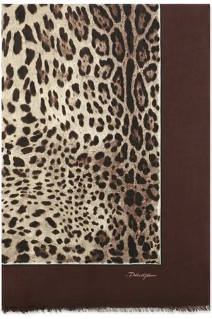 Dolce & Gabbana Mascada de seda con estampado de leopardo