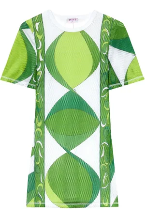 Puccini Vestido corto manga corta con estampado gráfico