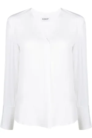 Dondup Blusa con placa del logo y cuello en V