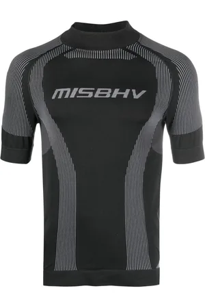 MISBHV Playera con logo estampado y motivo de rayas