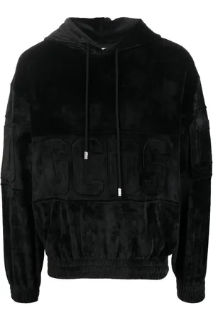 GCDS Hoodie de terciopelo con parche del logo