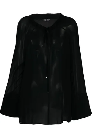 Dondup Blusa semitransparente con moño en el cuello