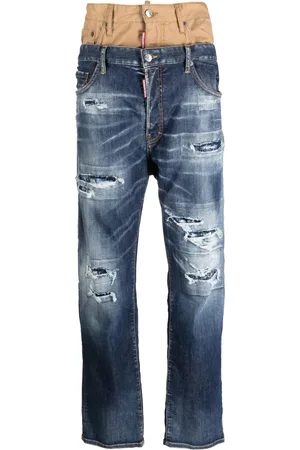 Dsquared2 Jeans con doble pretina y efecto envejecido