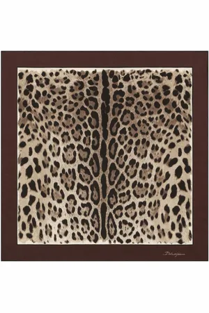 Dolce & Gabbana Mascada de seda con estampado de leopardo