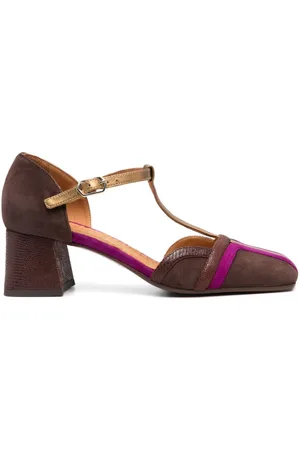 Chie Mihara Zapatillas con barra en T y tacón cuadrado de 55mm