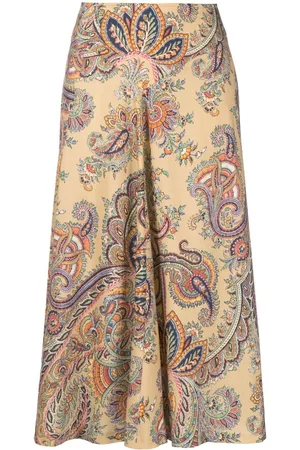 Etro Falda midi con estampado de cachemira