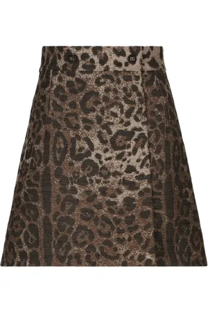 Dolce & Gabbana Minifalda de cintura alta y estampado de leopardo