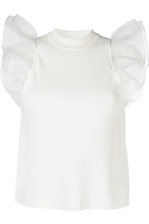 Karl Lagerfeld Top de tejido con manga farol
