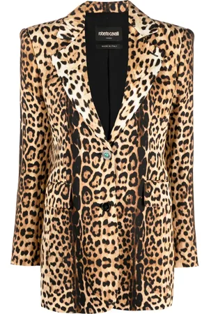 Roberto Cavalli Blazer con botones y estampado de leopardo