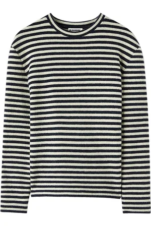 Jil Sander Playera con parche del logo y motivo de rayas