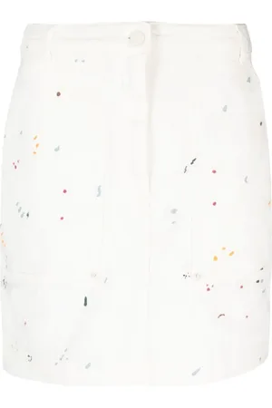 Emporio Armani Falda de mezclilla con salpicaduras de pintura estampadas
